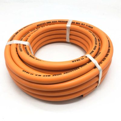 Orange gas hose, high pressure. sold by the meter